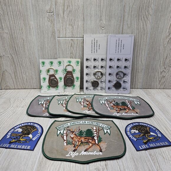 North American Hunting Club Life Member Lot 5 patches, 2 Decals, 4 Key Chains - Picture 1 of 6